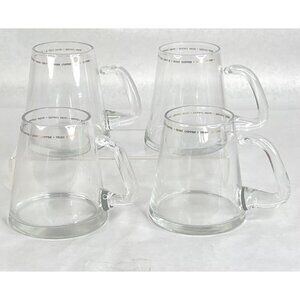 Vintage Irish Coffee Mugs Glass Cups Gold Letters Set of 4 Clear Barware Glass